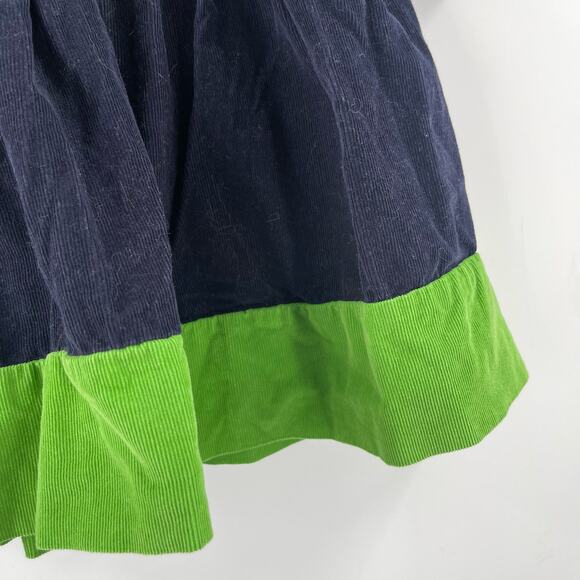 BELLA BLISS Dress Size 3 Boutique Corduroy Green Navy Toddler Girl Prep Holiday - Picture 7 of 12